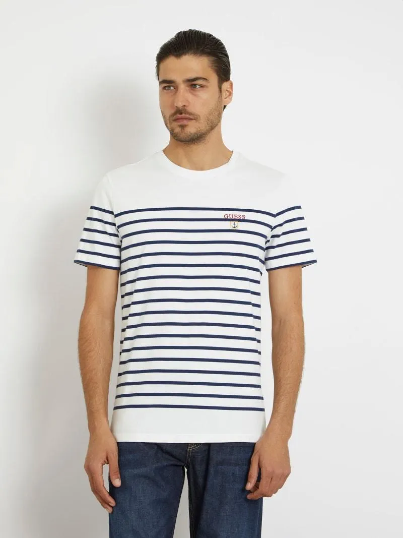 T-shirt mit allover-streifenmuster