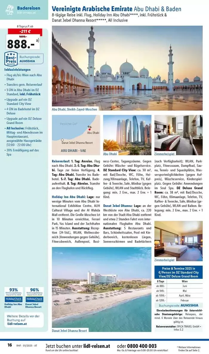 Aktuelle Reiseprospekte Hauptprospekt Jänner von 30. Dezember bis 31. Jänner 2025 - Flugblätt seite  16