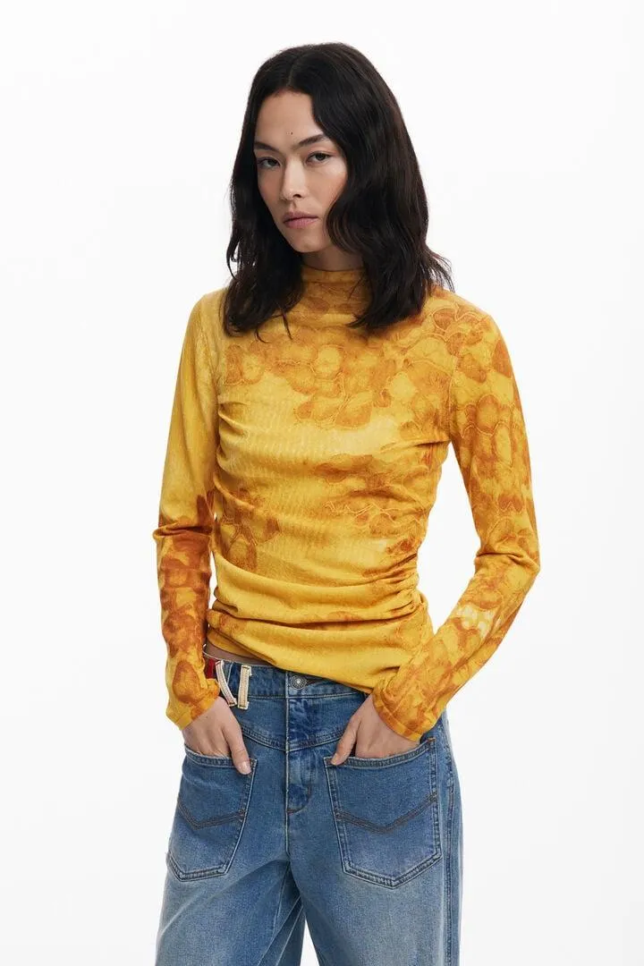 Langer Aquarell-Feinstrickpullover