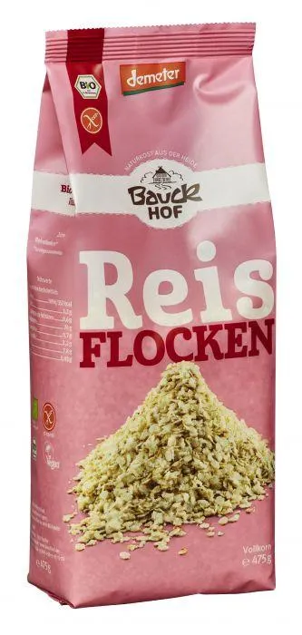Bauckhof Reisflocken Vollkorn glutenfrei Demeter 475g