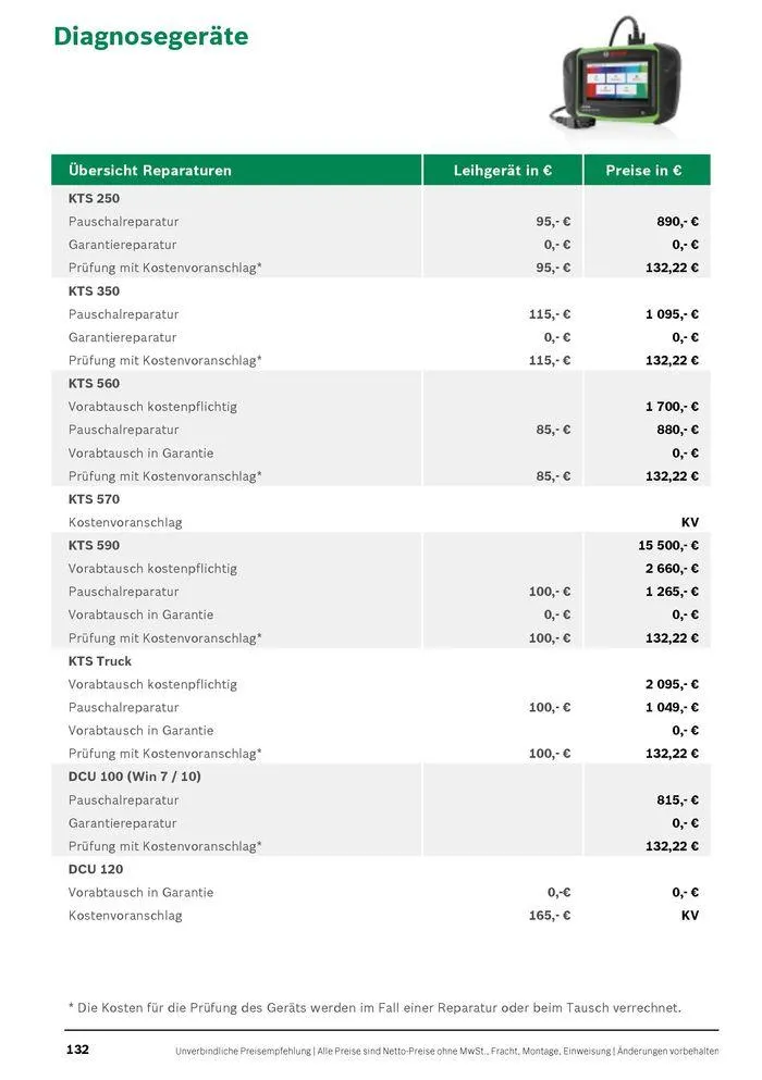 Werkstattausrüstung von Bosch von 21. Mai bis 31. Dezember 2024 - Flugblätt seite  132