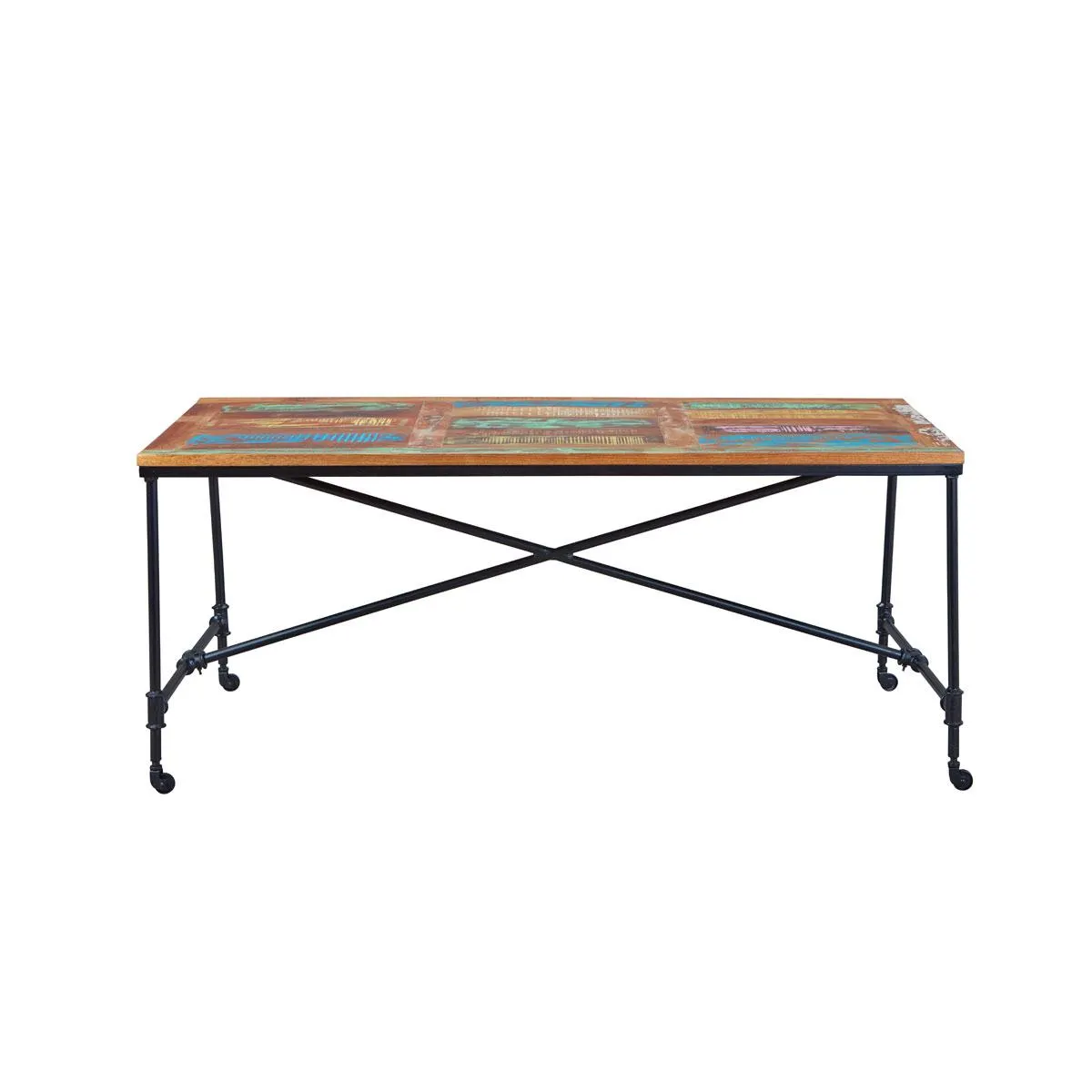 Inter Link Esstisch Coffee Metall rostig Mangoholz 180 x 76 x 90 cm