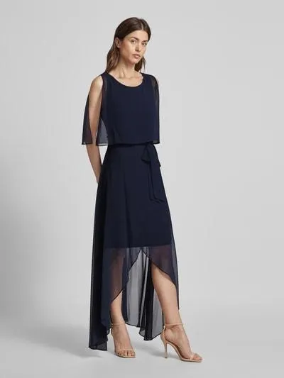 Cocktailkleid mit Rundhalsausschnitt in dunkelblau