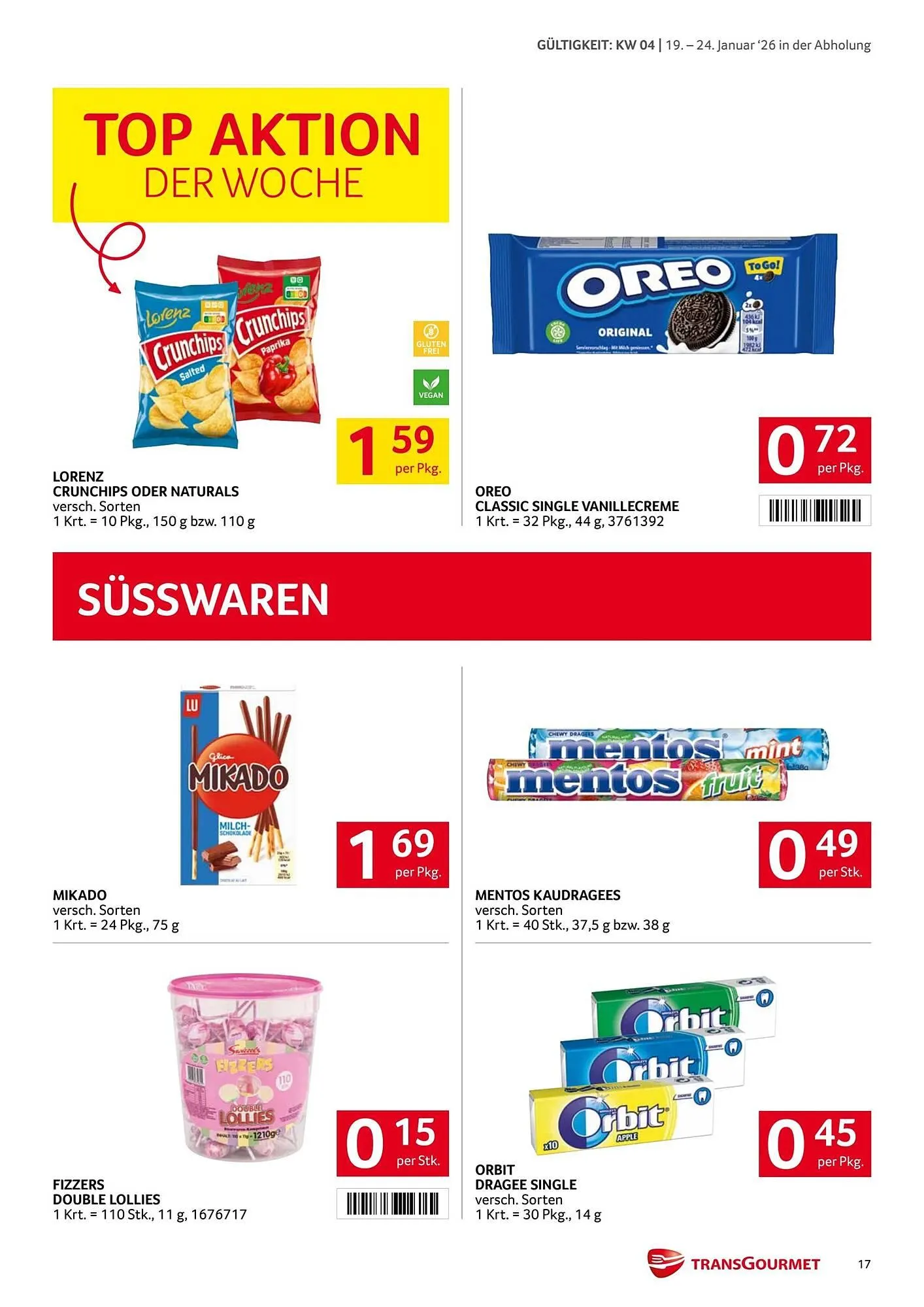Transgourmet Flugblatt von 19. Jänner bis 25. Jänner 2026 - Flugblätt seite  17