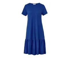 Jerseykleid mit Volant, kobaltblau