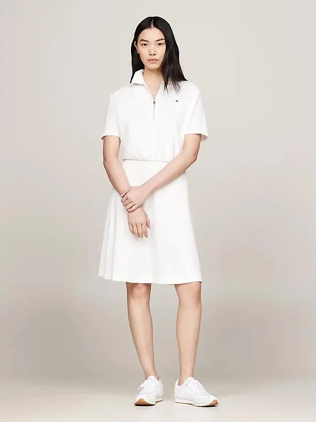 Fit-and-Flare-Polokleid mit Reißverschluss