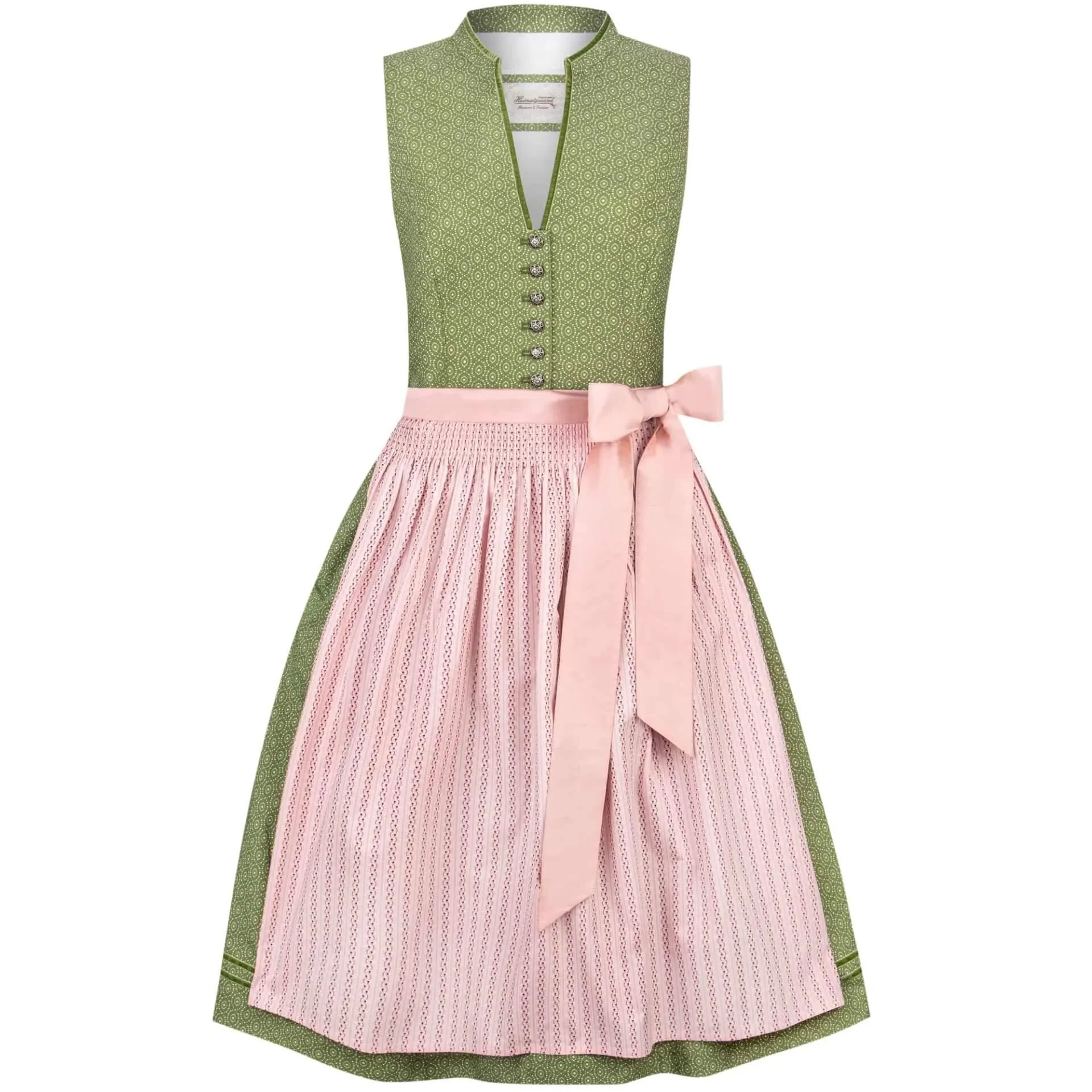 Damen Dirndl "Nadja", Grün-Hellrosa