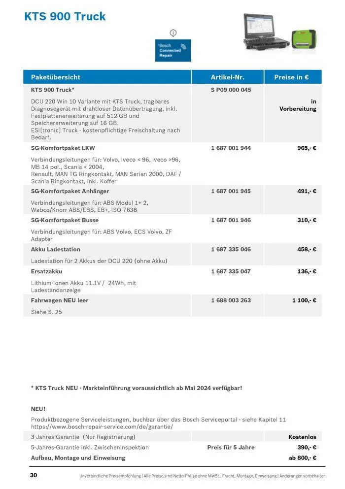 Werkstattausrüstung von Bosch von 21. Mai bis 31. Dezember 2024 - Flugblätt seite  30