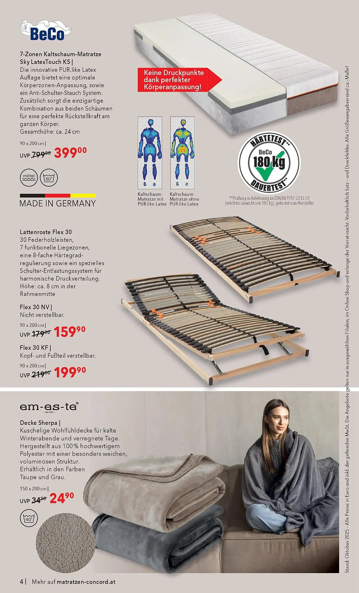 Matratzen Concord Prospekt von 29. Oktober bis 6. November 2025 - Flugblätt seite  4