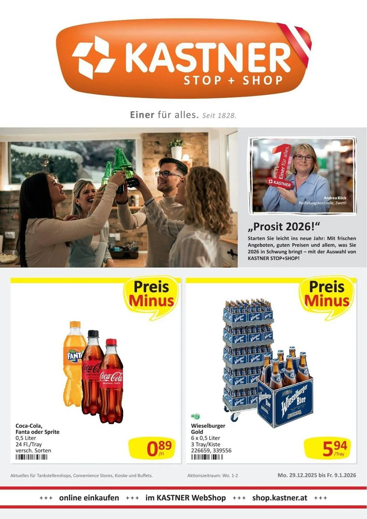Kastner Flugblatt von 29. Dezember bis 9. Jänner 2026 - Flugblätt seite  1