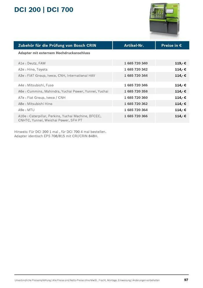 Werkstattausrüstung von Bosch von 21. Mai bis 31. Dezember 2024 - Flugblätt seite  97