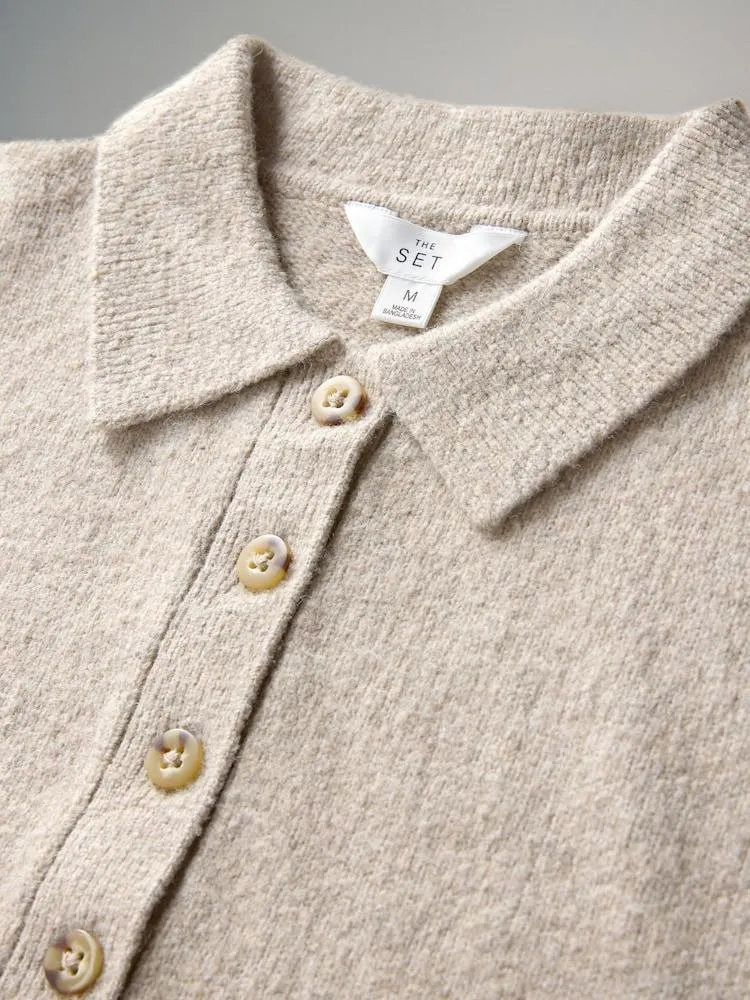 Braun meliert/Hellbraun meliert - The Set 2 Pack Knitted Collar Jumpers With Wool