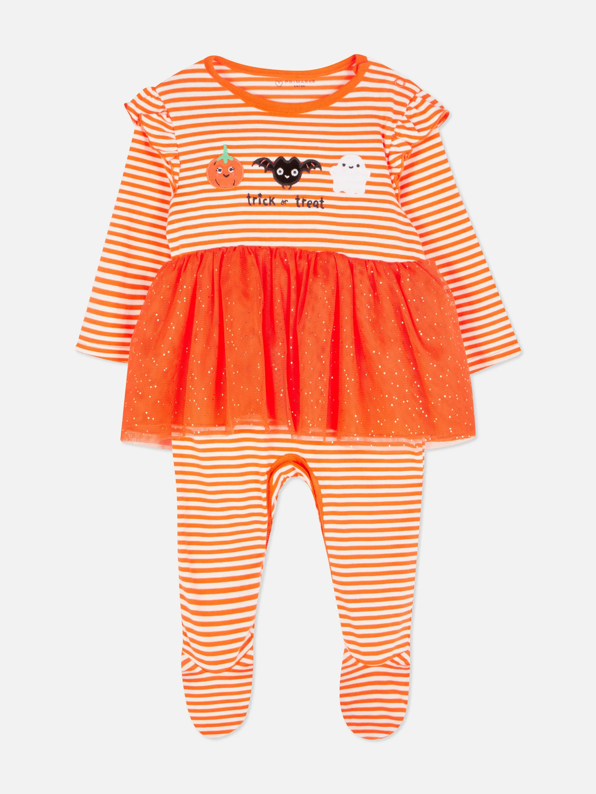 Tutu-Schlafanzug mit Streifen und Halloween-Motiv