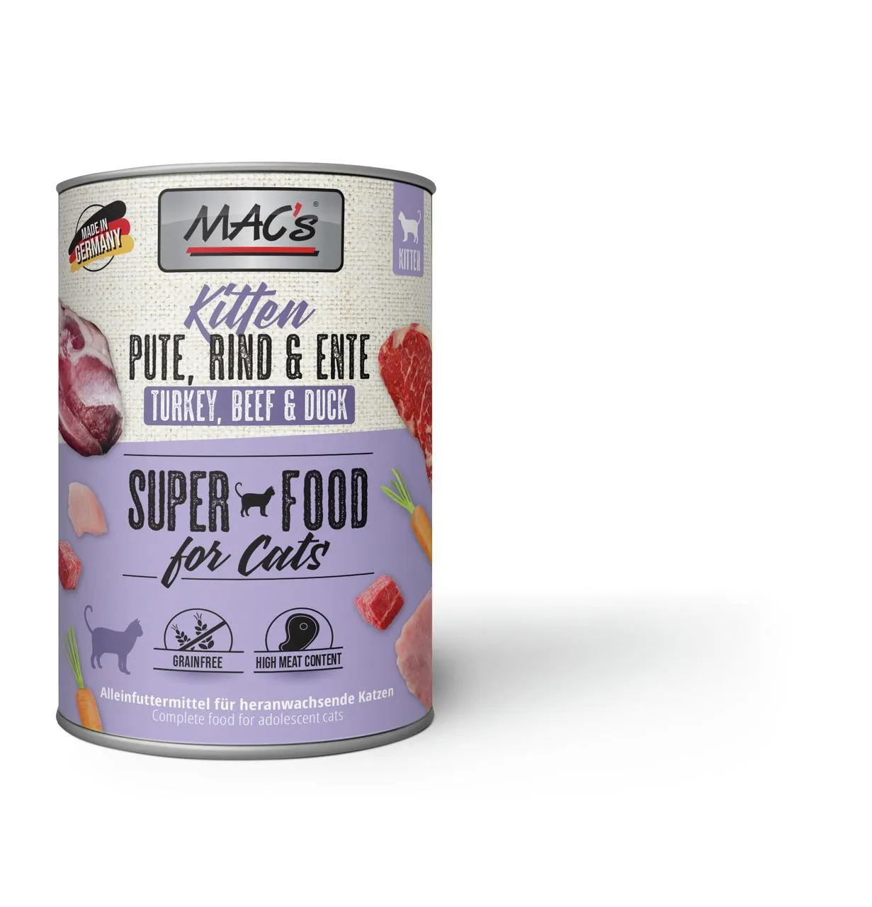 Mac's Kitten Pute, Rind & Ente Katzen Nassfutter 400 g