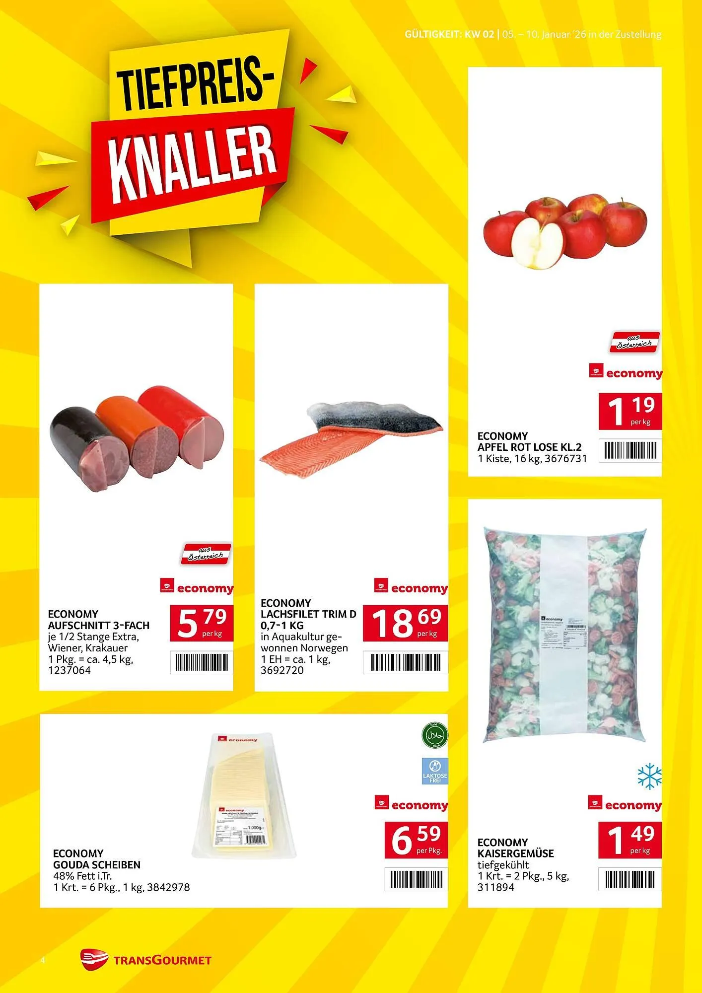 Transgourmet Flugblatt von 5. Jänner bis 10. Jänner 2026 - Flugblätt seite  4