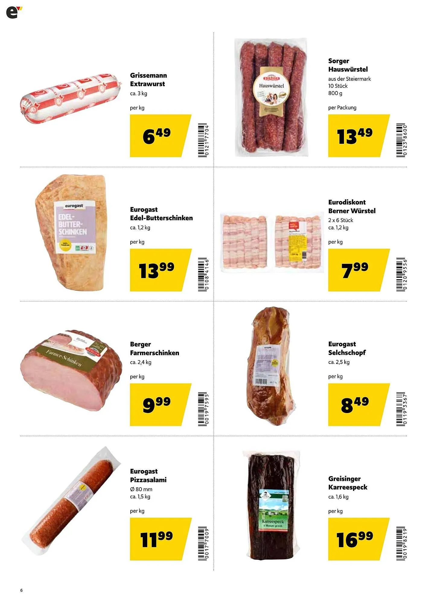 Eurogast Grissemann Flugblatt von 29. Dezember bis 10. Jänner 2026 - Flugblätt seite  6