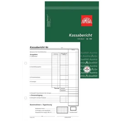 Kassabuch 100Blatt A5 hoch selbstdurchschreibend OMEGA 100