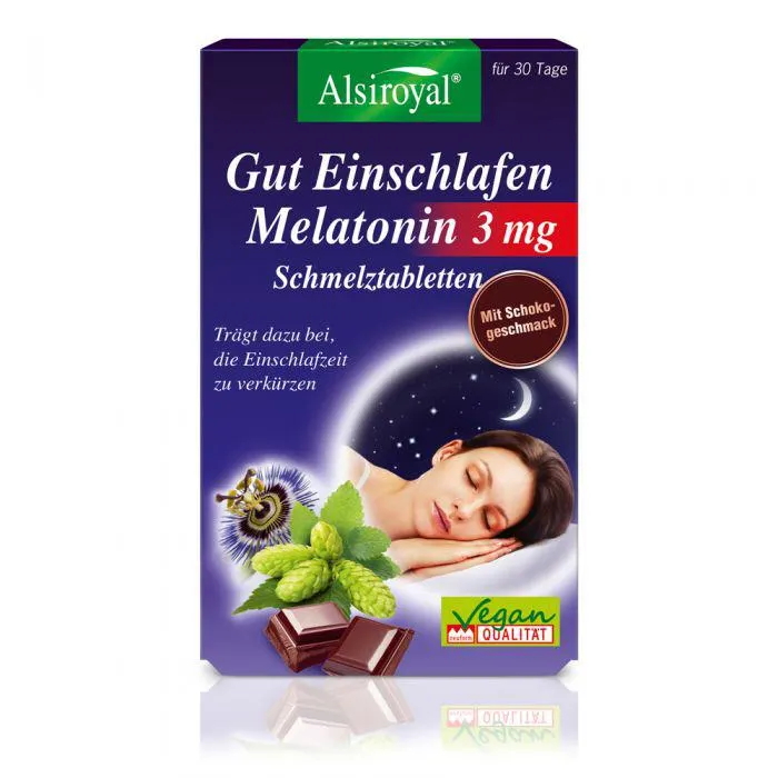 Alsiroyal Gut Einschlafen Melatonin 3 mg Schmelztabletten 30St