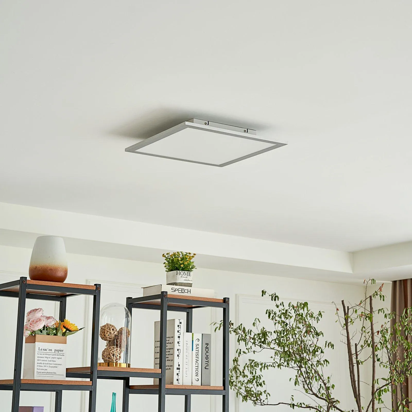 Lindby LED-Panel Livel, CCT, 40 cm x 40 cm, Aluminium