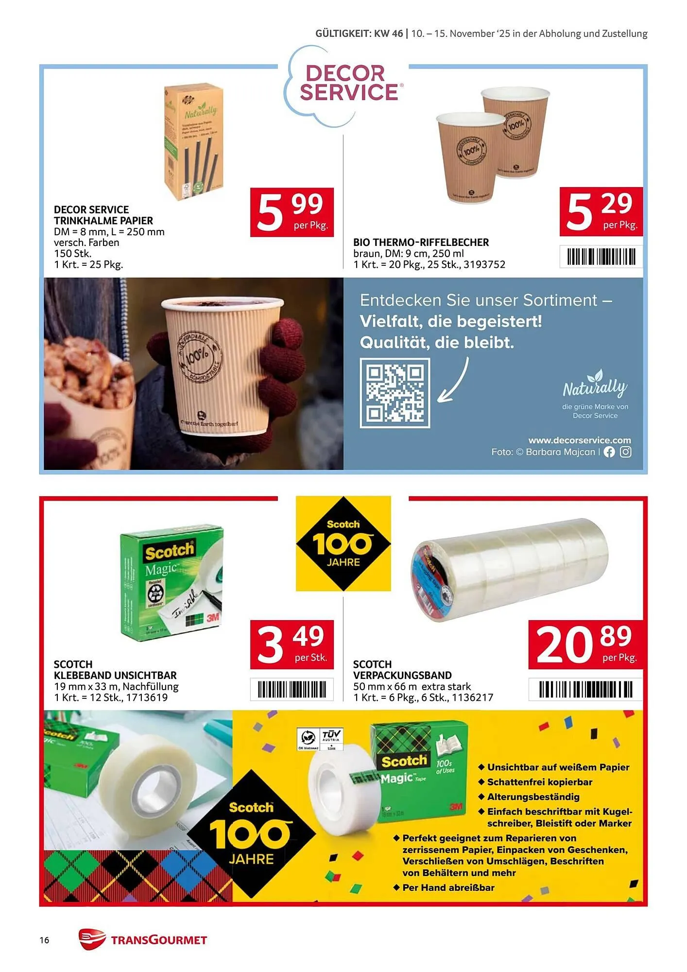 Transgourmet Flugblatt von 10. November bis 15. November 2025 - Flugblätt seite 16