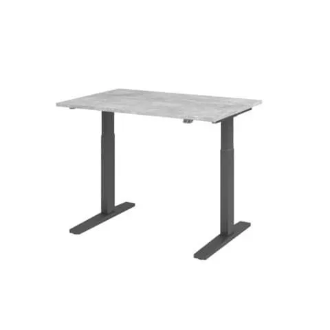 Schreibtisch elektrisch höhenverstellbar Beton/Graphi 120x80cm HAMMERBACHER VXMKA12/M/G