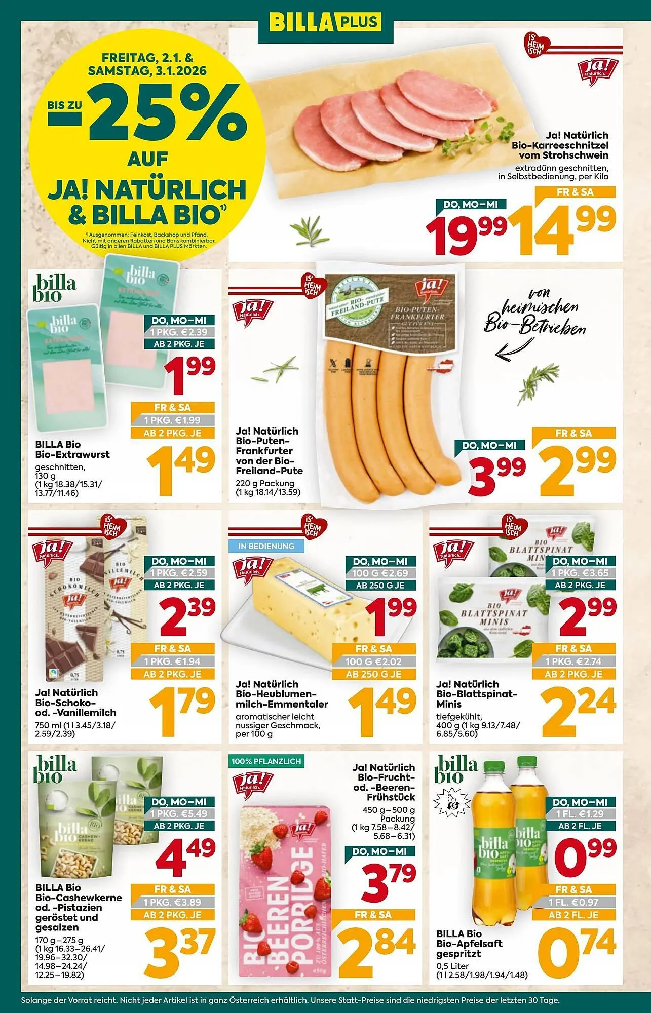 Billa Corso Flugblatt von 2. Jänner bis 7. Jänner 2026 - Flugblätt seite  9