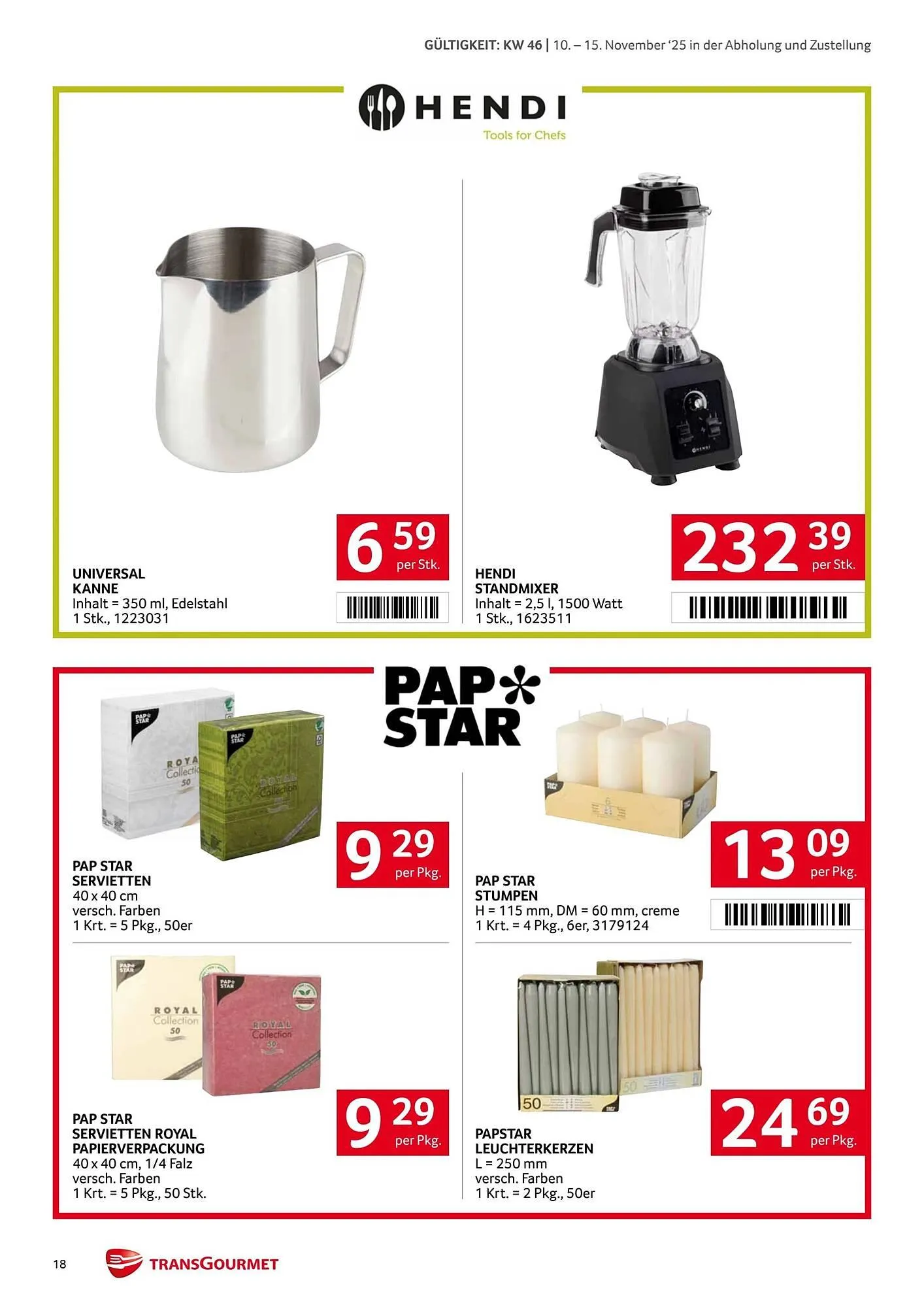 Transgourmet Flugblatt von 10. November bis 15. November 2025 - Flugblätt seite 18