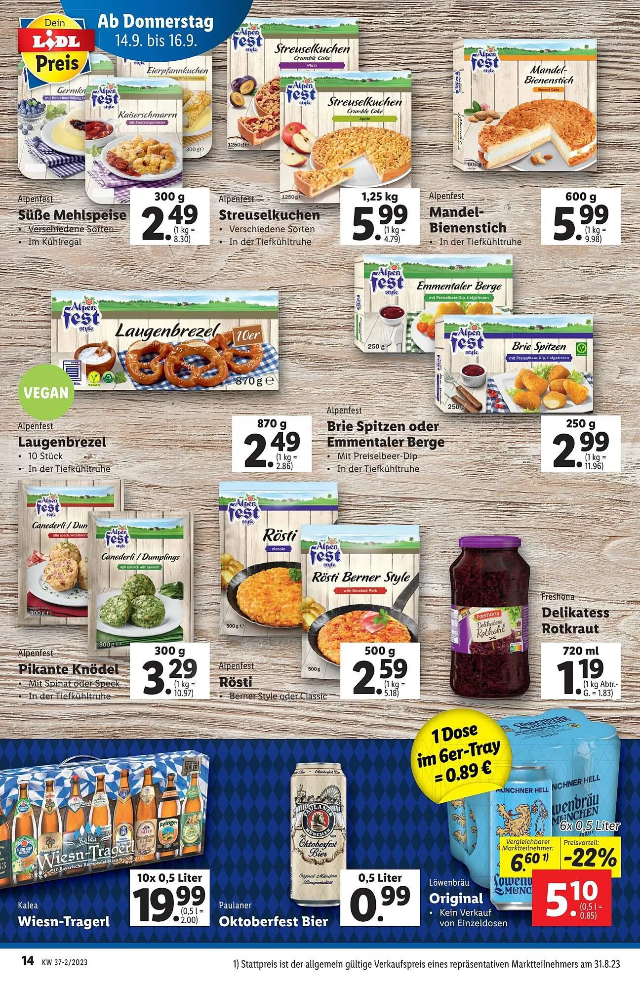Lidl Flugblatt von 13. September bis 20. September 2023 - Flugblätt seite  14