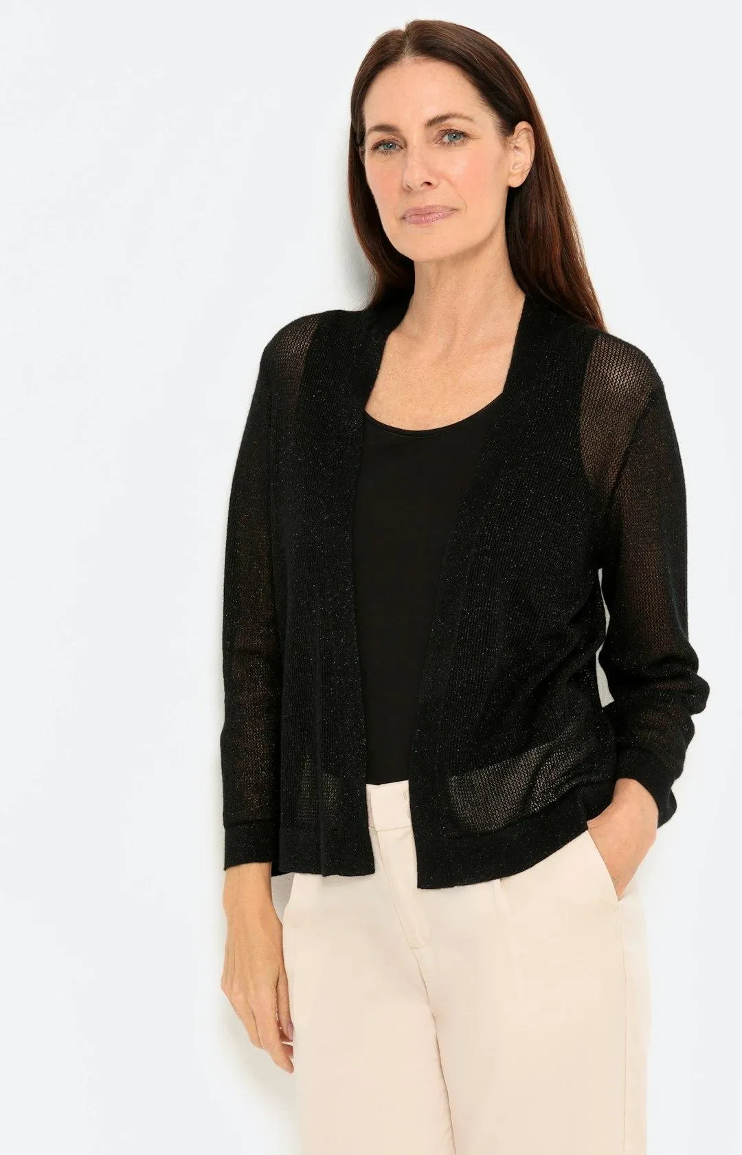 Bolero Cardigan mit 3/4-Ärmel
