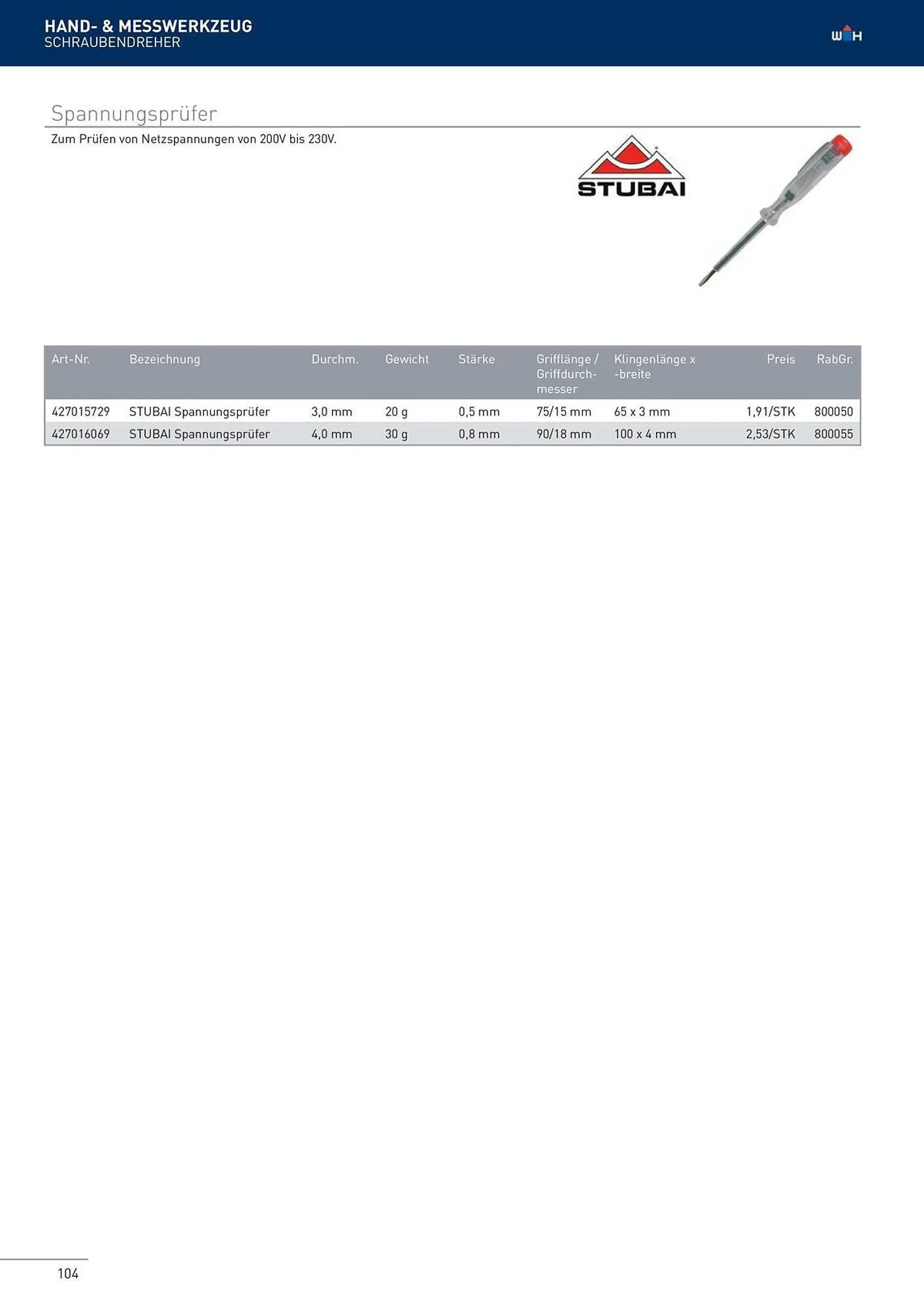 Würth Flugblatt von 22. Februar bis 31. Dezember 2024 - Flugblätt seite 104