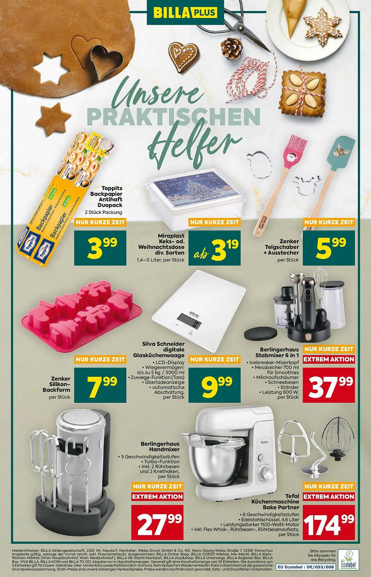 Billa Flugblatt von 23. Oktober bis 10. Dezember 2025 - Flugblätt seite  20