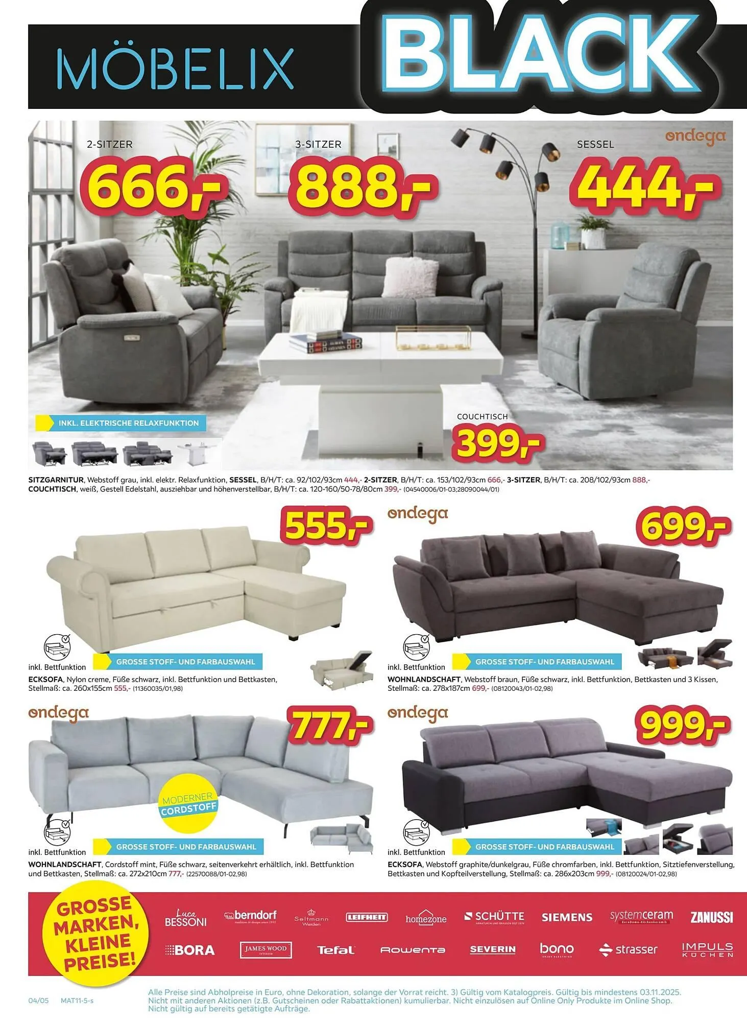 Möbelix Prospekt von 28. Oktober bis 4. November 2025 - Flugblätt seite 4