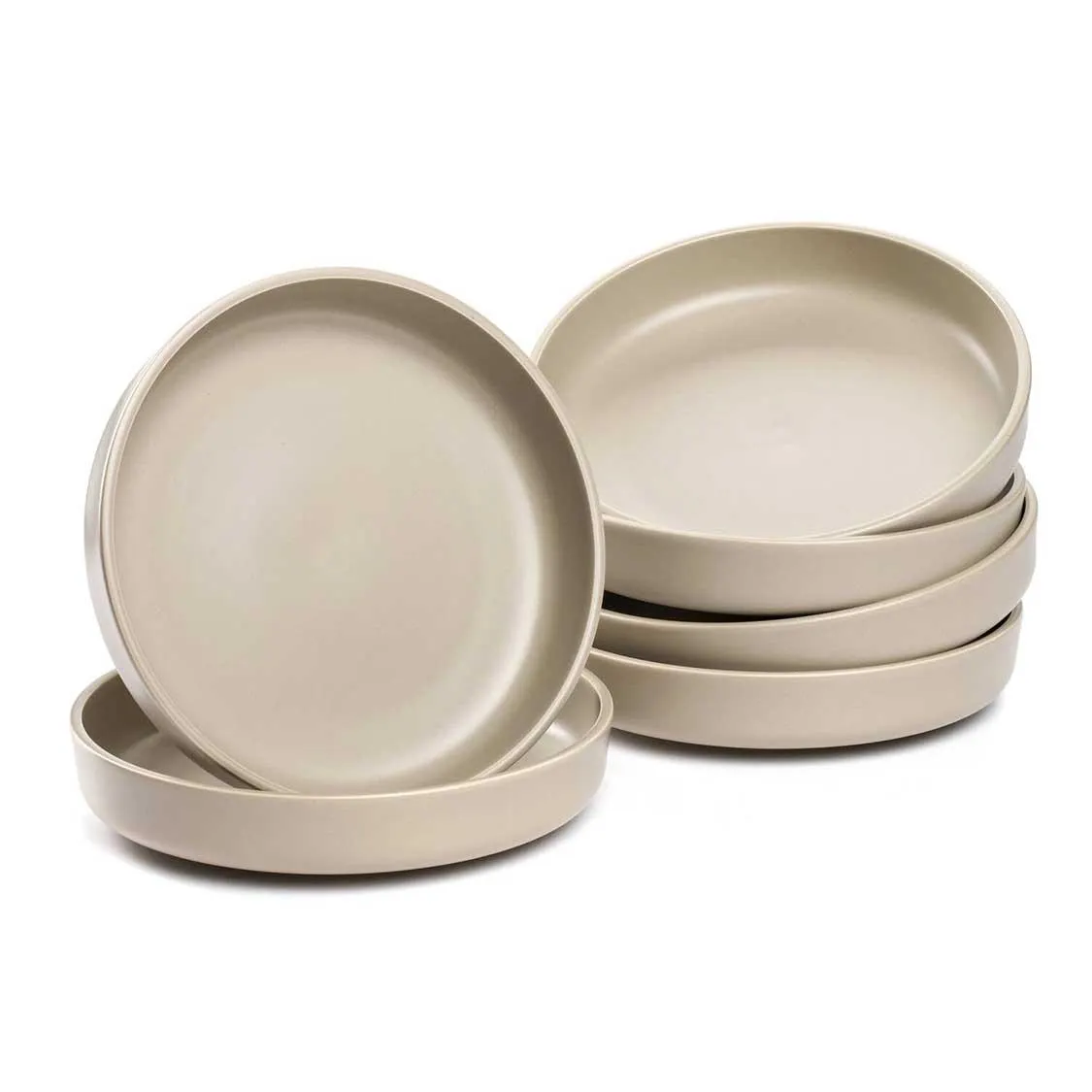 Keramikteller ROMA 20 cm beige tief 6er-Set