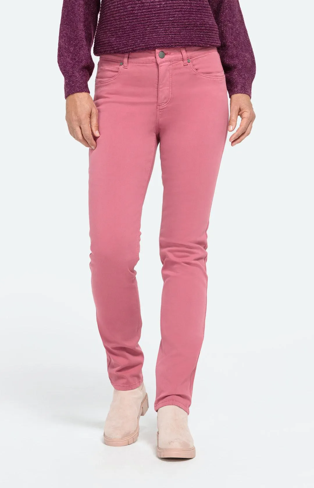 Unifarbene Stretch-Denim-Hose