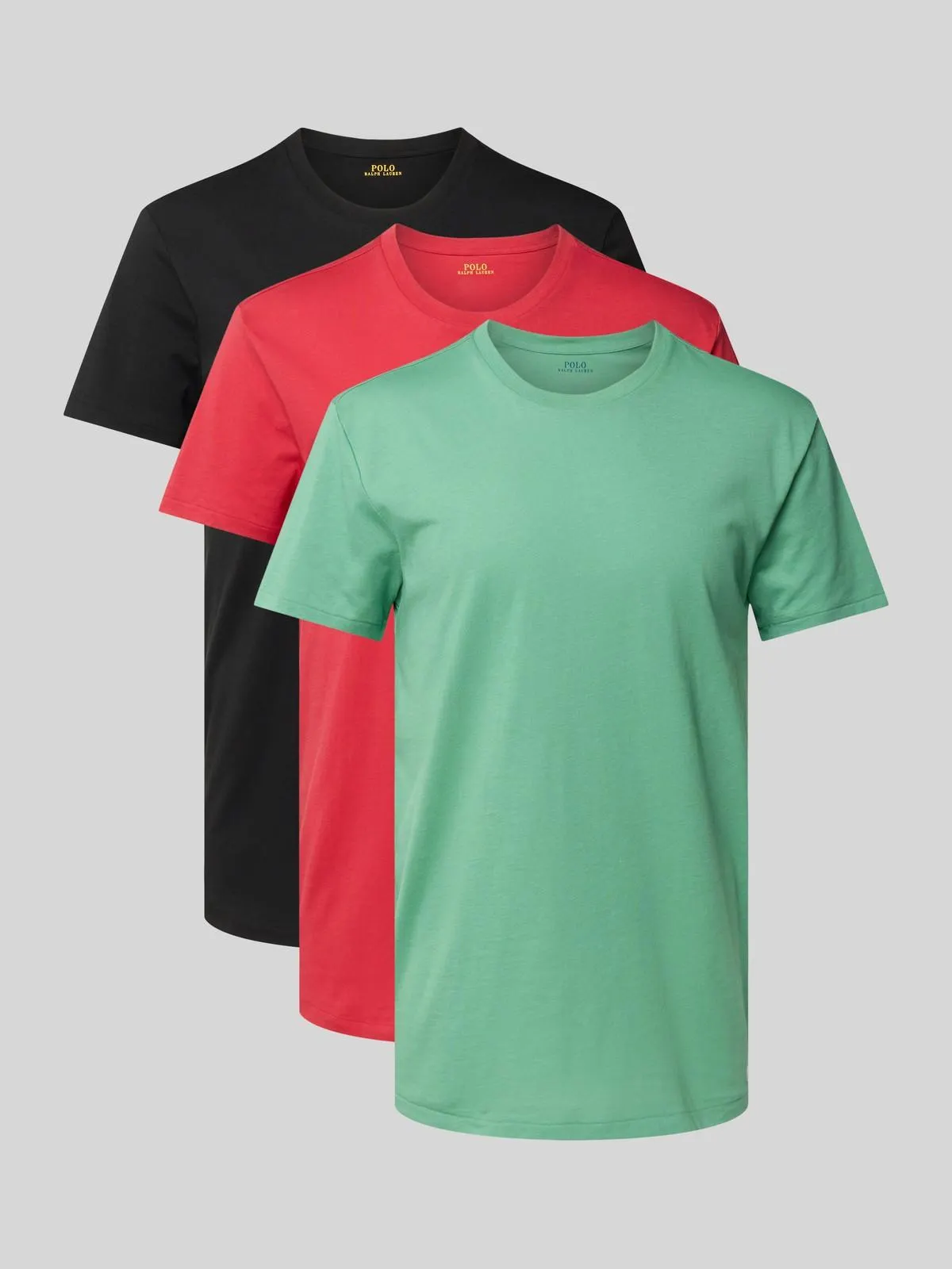 Regular Fit T-Shirt Modell 'Crew' im 3er-Pack in gruen