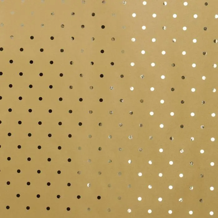 Geschenkpapier Punkte, gold/gold, 2 m