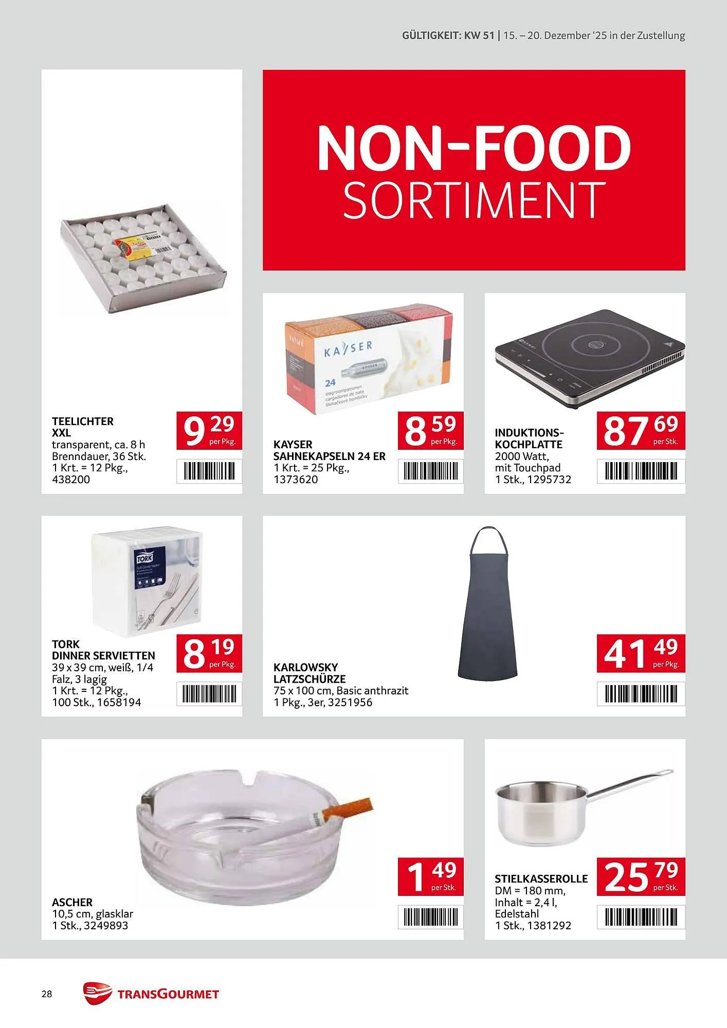 Transgourmet Flugblatt von 15. Dezember bis 20. Dezember 2025 - Flugblätt seite  28