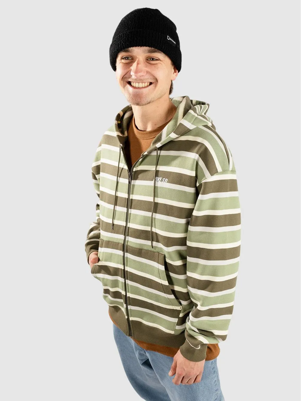 SB Flc Fz Stripes Sweatjacke