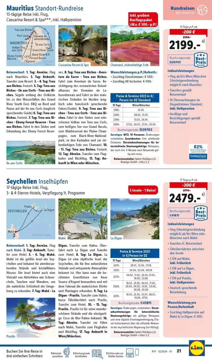 Aktuelle Reiseprospekte Themenprospekt Dezember von 13. Dezember bis 15. Jänner 2025 - Flugblätt seite 21