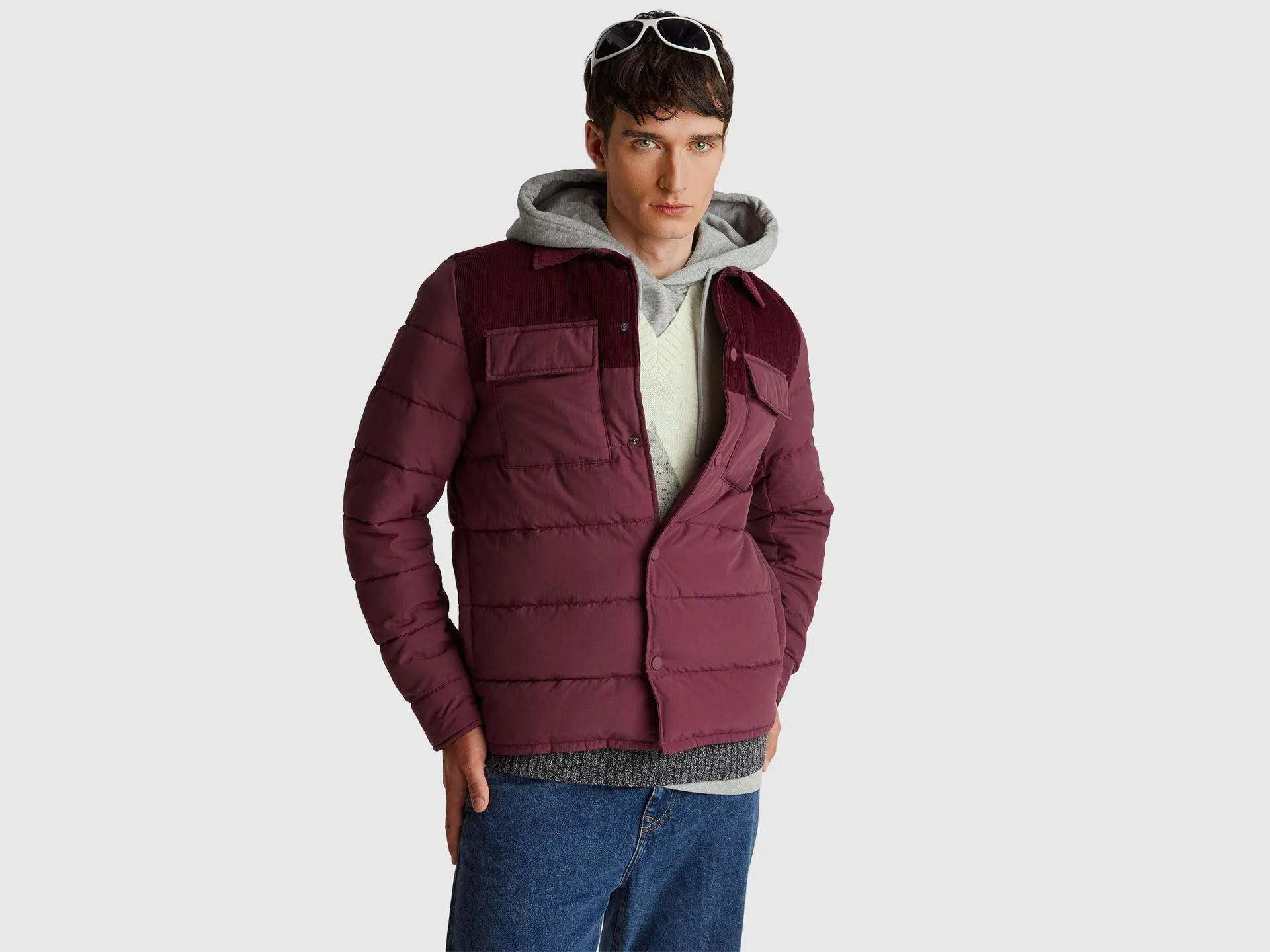 Jacke aus Samt und Nylon