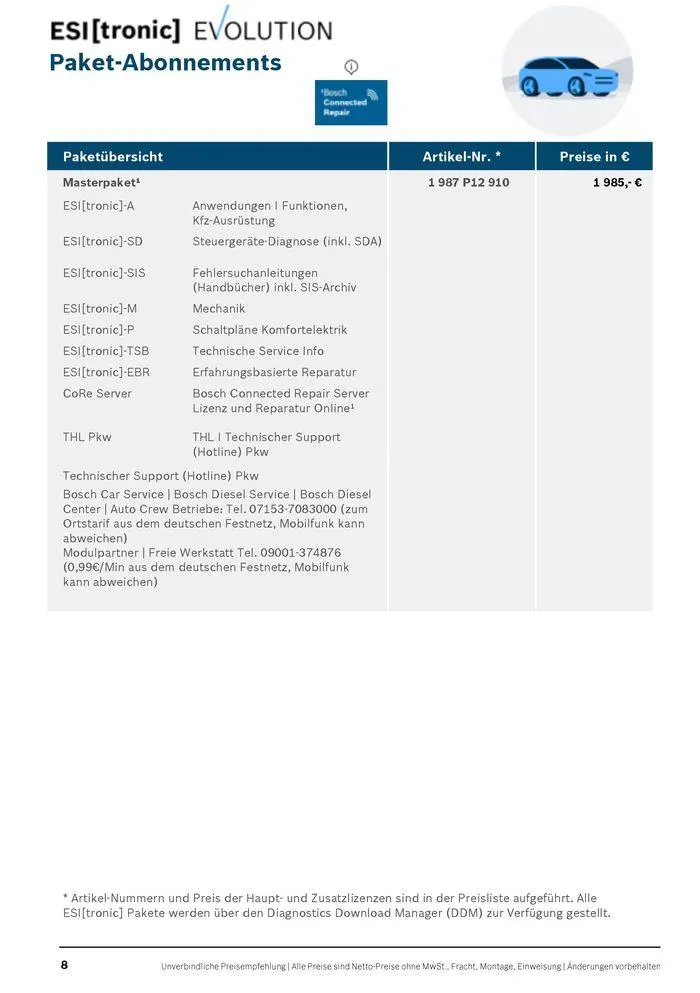Werkstattausrüstung von Bosch von 21. Mai bis 31. Dezember 2024 - Flugblätt seite 8