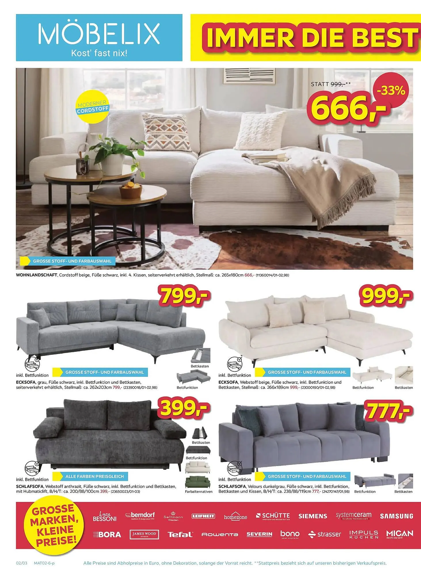 Möbelix Prospekt von 3. Februar bis 9. Februar 2026 - Flugblätt seite  2