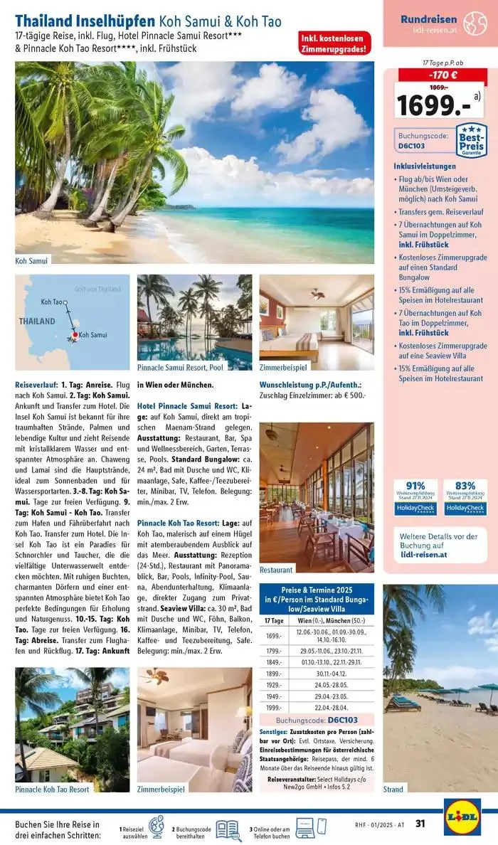 Aktuelle Reiseprospekte Hauptprospekt Jänner von 30. Dezember bis 31. Jänner 2025 - Flugblätt seite 31