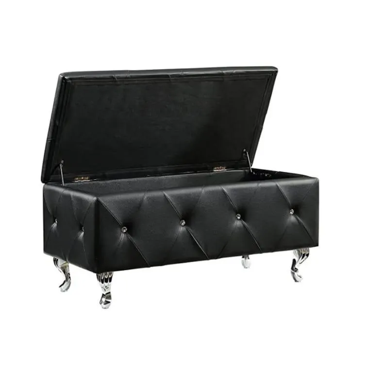 HTI-Living Gepolsterte Sitzbank mit Truhe Maribella Schwarz