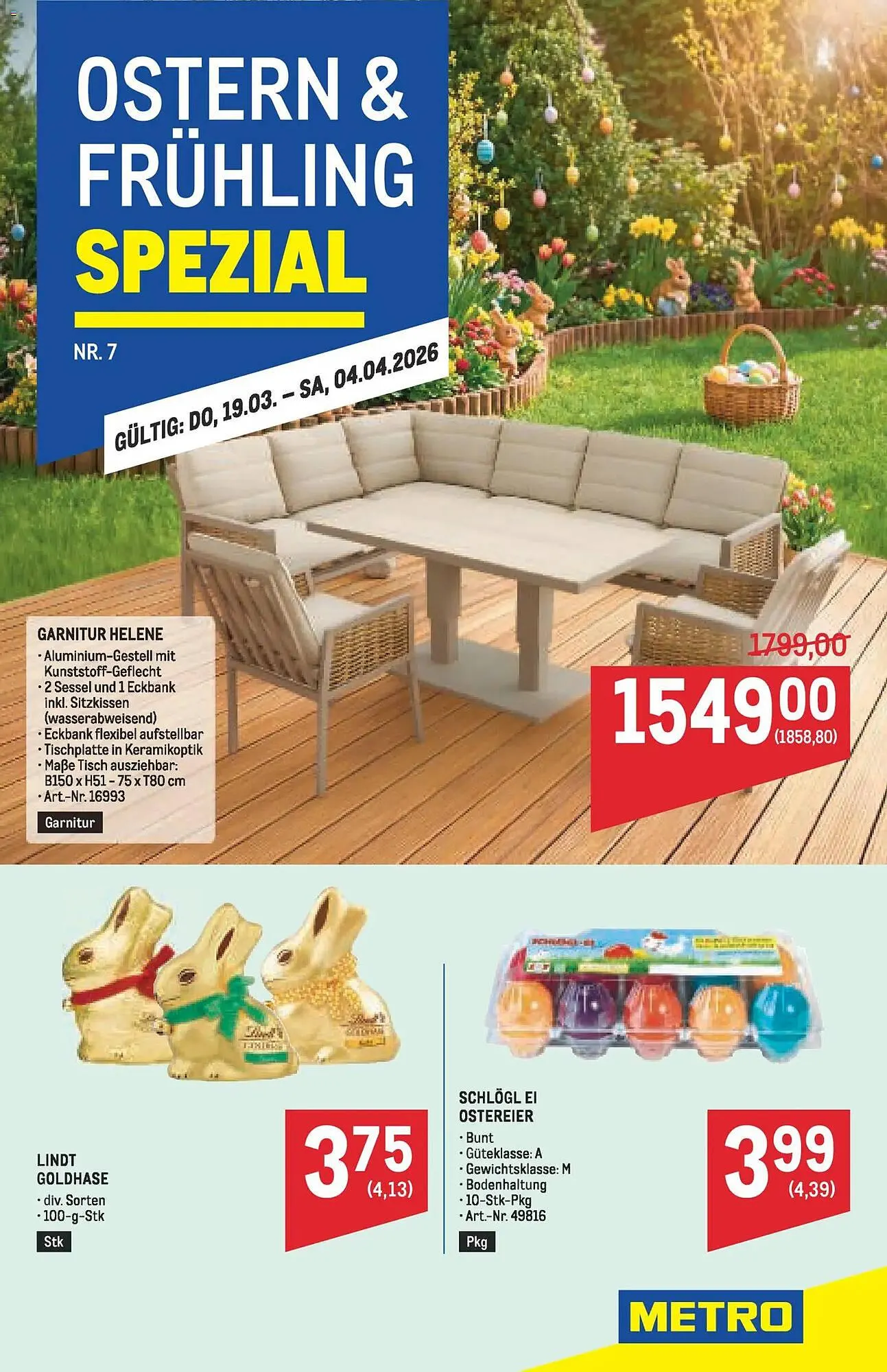 Metro Flugblatt von 19. März bis 4. April 2026 - Flugblätt seite  1