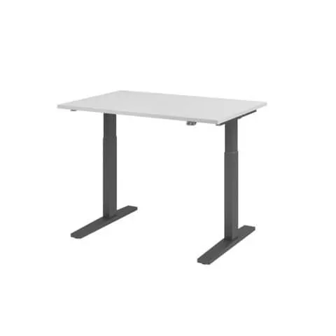 Schreibtisch elektrisch höhenverstellbar grau/Graphit 120x80cm HAMMERBACHER VXMKA12/5/G