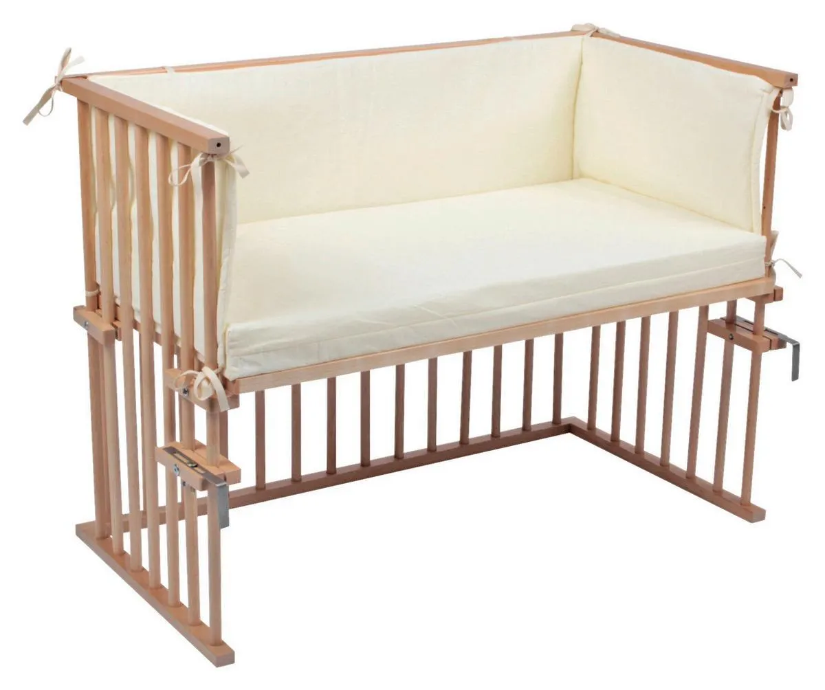 Babybett Naturfarben Buchenholz mit Lattenrost