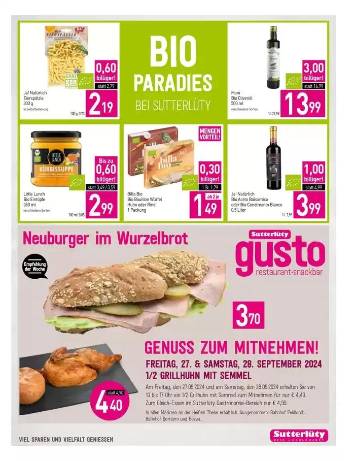 Sutterlüty flugblatt von 26. September bis 2. Oktober 2024 - Flugblätt seite 17