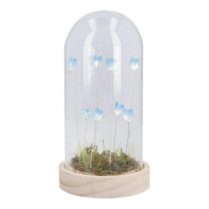 LED-Glocke Blumen, blau, 18 cm
