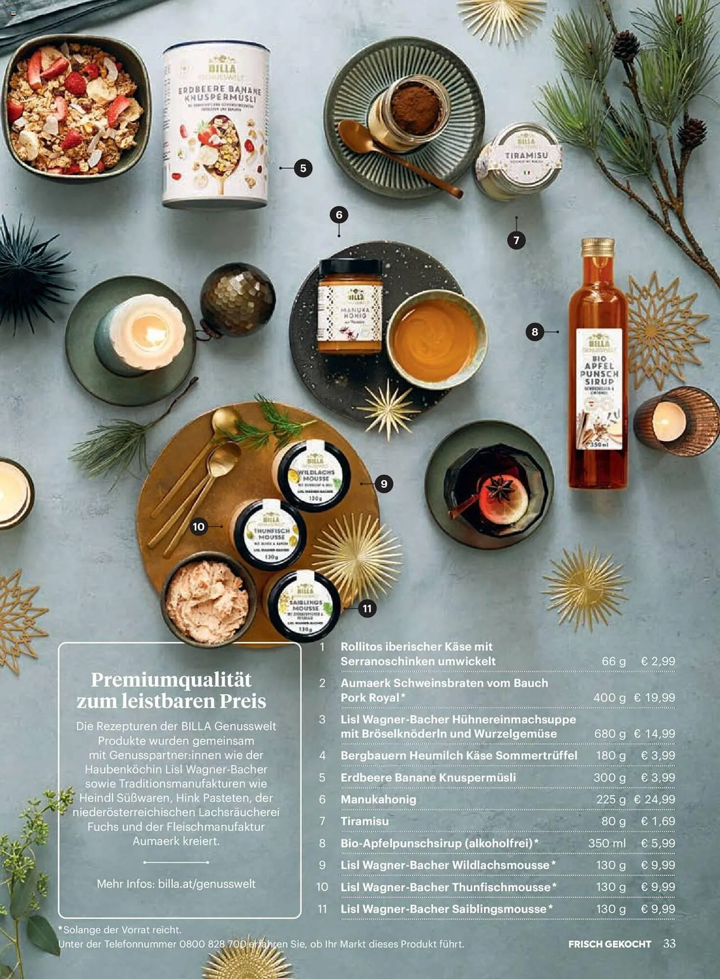Billa Flugblatt von 1. Dezember bis 31. Dezember 2023 - Flugblätt seite  33